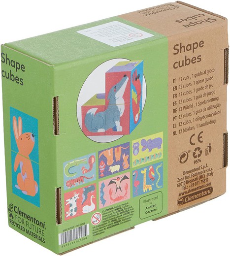 12 cubes en forme d'animaux - Clementoni