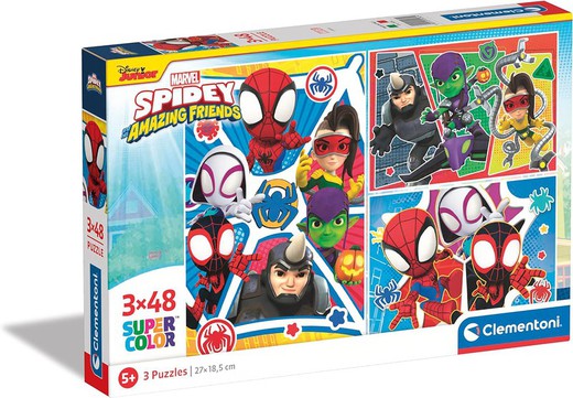 3 48 Piece Puzzles Spidey and His Friends