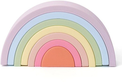 Impilatore/Teether in silicone - Colore pastello arcobaleno - Weibo