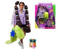 Barbie Afro-américain Articulé Avec Des Nattes à Bulles Extra