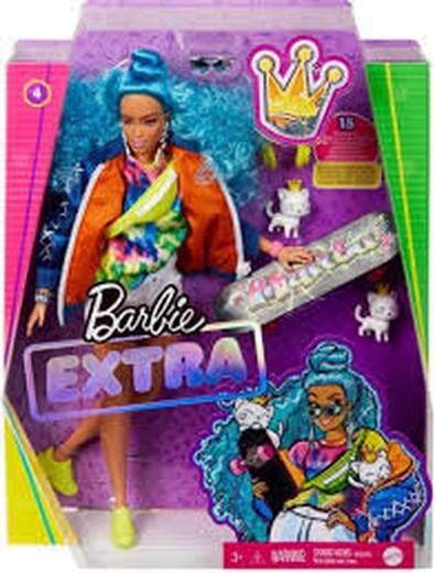 Barbie capelli blu extra ricci