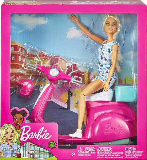 barbie and her scooter