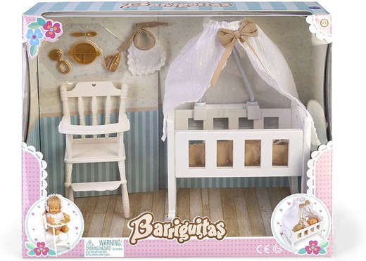 Barriguitas- Набор кроваток, стульчики для кормления и детские аксессуары