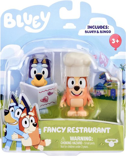 Bluey - Pack 2 Figurines Restaurant Fantaisie