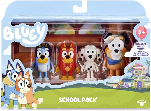 Bluey - School Pack 4 Figuras