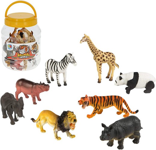 Bateau 8 figurines et accessoires d'animaux assortis (animaux de ferme, animaux sauvages, dinosaures)