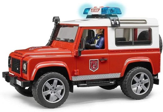 Bruder - Coche De Juguete, Bomberos LAND ROVER DEFENDER