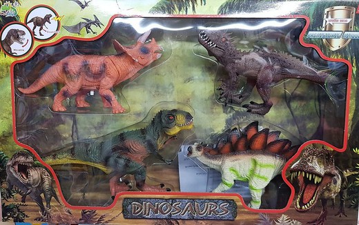 Caixa 4 dinossauros - Dimasa