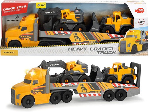 Volvo Mack Truck with Excavator and Backhoe