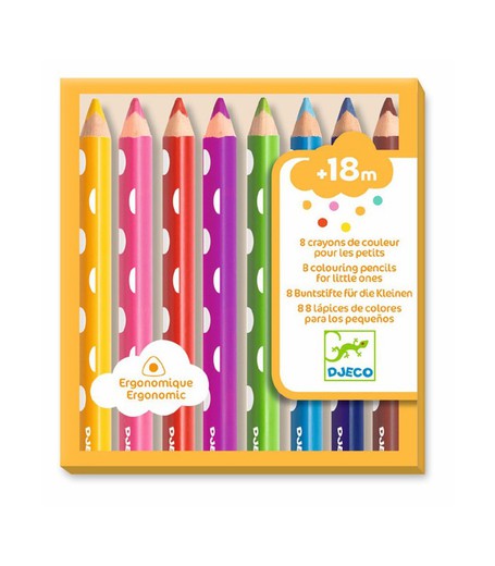 Colors For Kids Set 8 Colored Pencils - Djeco - Crafts and Creation