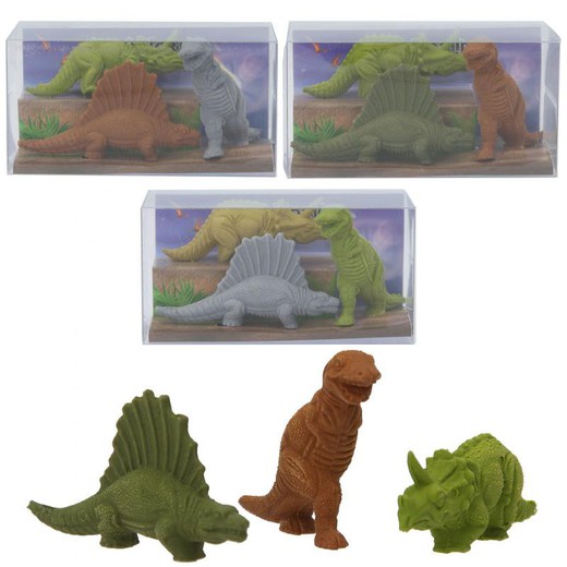 Dino World - Set gomme da cancellare per dinosauri - ASSORTITI