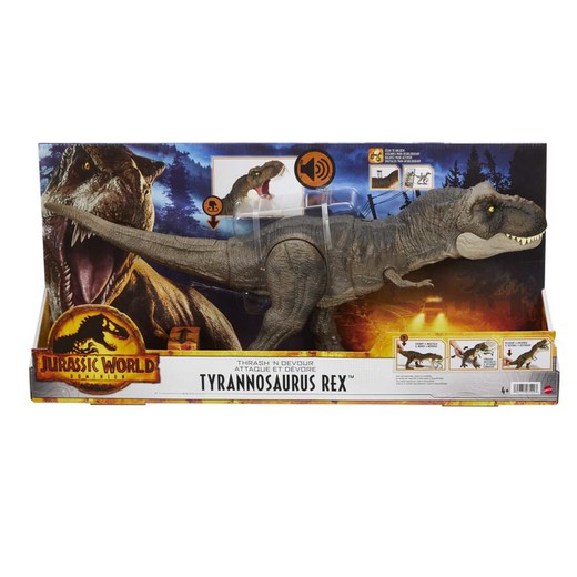 Dinosaure articulé Jurassic World T-Rex - frappe et dévore avec le son