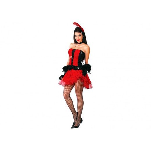 Red Can Can Costume - One Size (38-40)