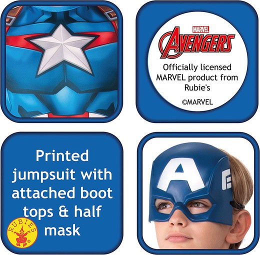 Déguisement Classique Captain América Taille 7-8 ans - Déguisements pour  Enfant - Se déguiser et se maquiller - Fêtes et anniversaires