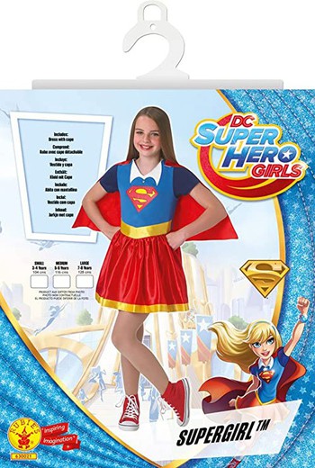 Fantasia DC Super Hero Girl - Supergirl - Tamanho M - 5/6 anos