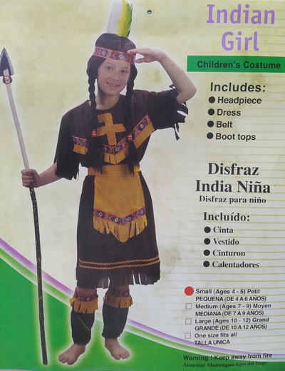 Traje de índio americano (4 a 6 anos)