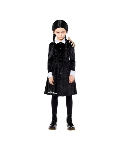 Costume per bambini di Wednesday Addams taglia 8-10 anni