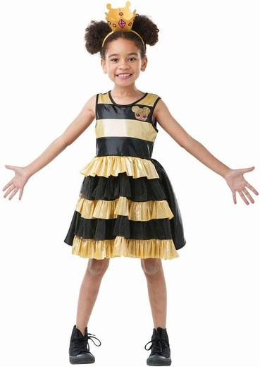 Costume da bambina LOL Surprise Queen Bee Taglia: M (5 - 6 anni)