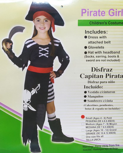 Pirate Girl Costume (4 to 6 Years)