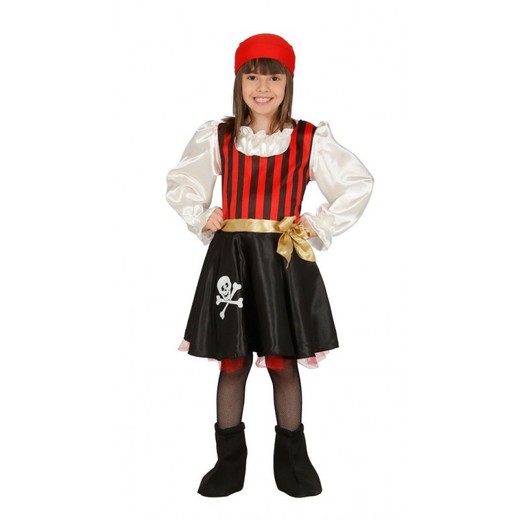 Totenkopf-Piratenkostüm für Mädchen (5–6 Jahre)
