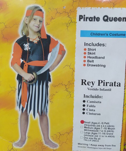 Fato de Rainha Pirata (4 a 6 Anos)