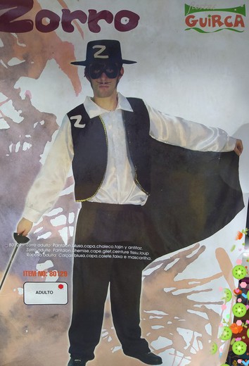 Zorro Costume - Size: One size