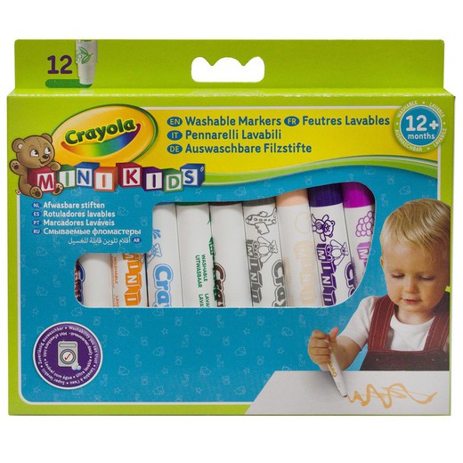 Doze marcadores laváveis - Mini Kids - Crayola