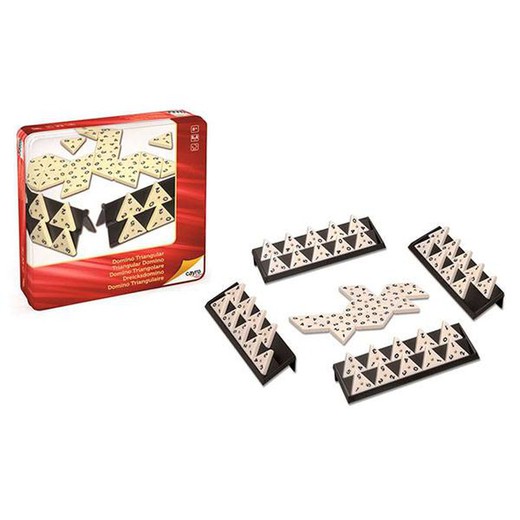 Triangular Dominoes Metal Box - Jogo de Tabuleiro