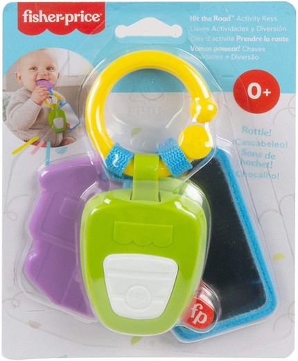 Fisher-Price - juego de llaves activity para bebés con mordedor, sonajero y espejito