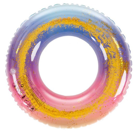 Galleggiante a ruota con glitter multicolore - 55 cm.