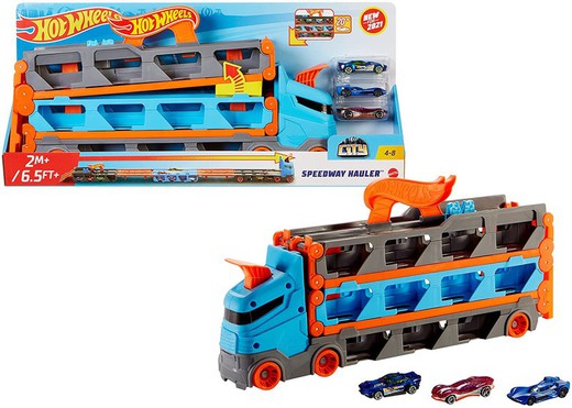 Hot Wheels Convertible Transport Truck on Track