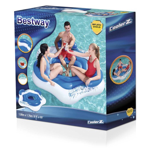 Three Seater Inflatable Island - Float With Backrest - Bestway