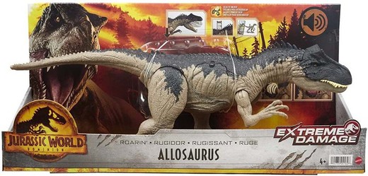 Jurassic World - Figura de Dinossauro Allosaurus - Dano Extremo