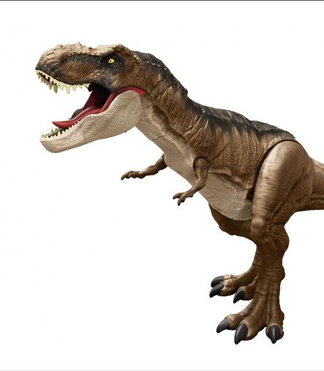 Jurassic World - Figura dinossauro T-Rex passo e ataque, JURASSIC WORLD