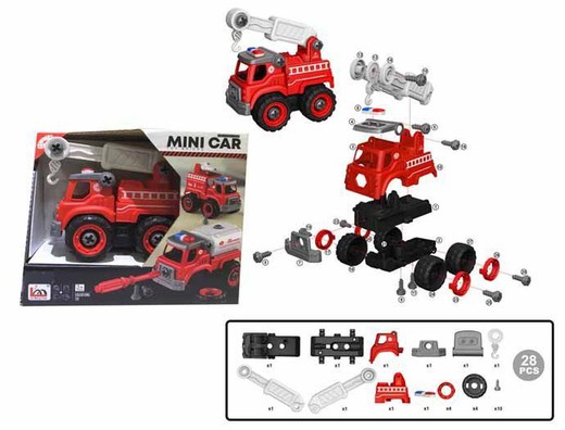 Fire Truck Assembly Kit with Crane