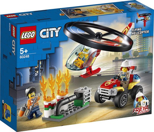 Лего Сити - вмешательство пожарного вертолета
