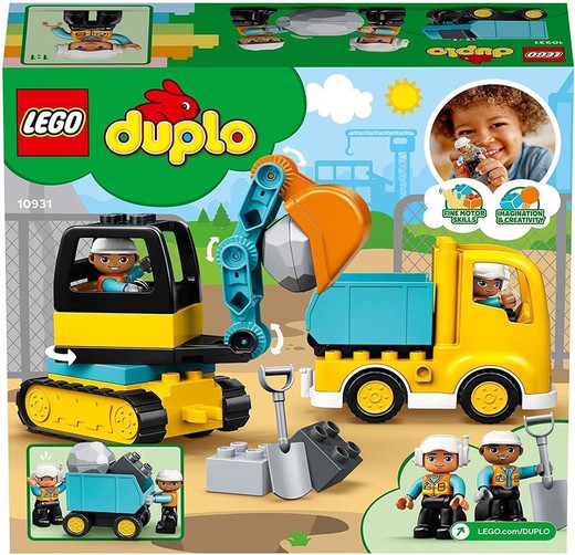 Costruzione Lego Duplo: camion cingolato ed escavatore