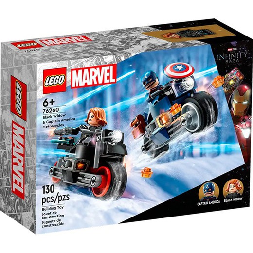 Motos Lego Marvel Black Widow et Captain America