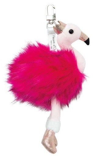 Chaveiro de pelúcia Flamingo rosa 19 cm