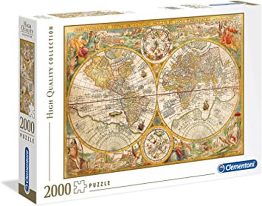 Mapa-múndi com quebra-cabeça de 1000 peças