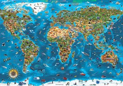 1000 pezzi puzzle mappa del mondo — Juguetesland