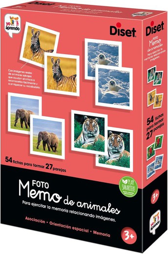 Memo Photo Animals - 54 Piezas - Juego De Memoriaa