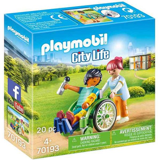 Paciente em cadeira de rodas - Playmobil City Life