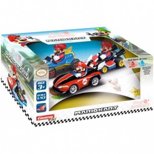 Pack 3 Coches Pull & Back - Mario Kart 1:43 - Carrera