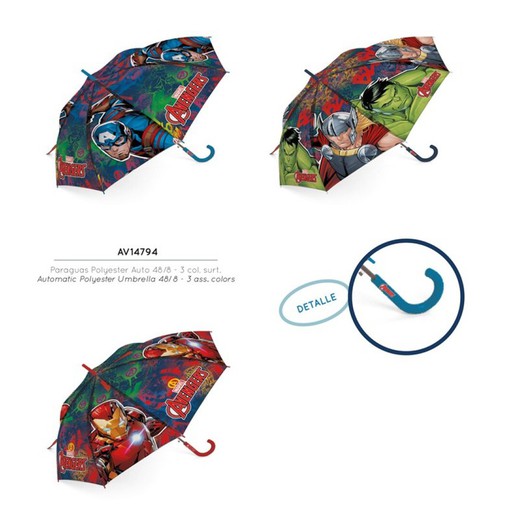 Automatischer Polyester-Avengers-Regenschirm - 48 cm. - Sortimente