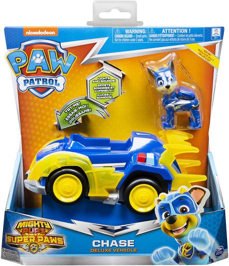 Paw Patrol Vehículos con Luces y Sonidos Mighty – Chase