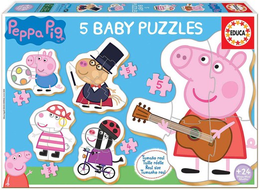 Peppa Pig - 5 Baby Puzzles - Educa