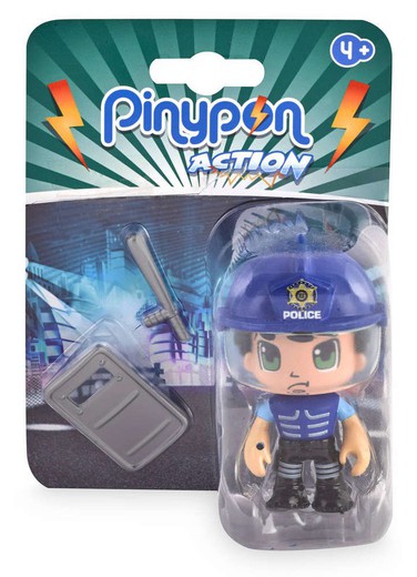 PinyPon Action - Riot Police Figure