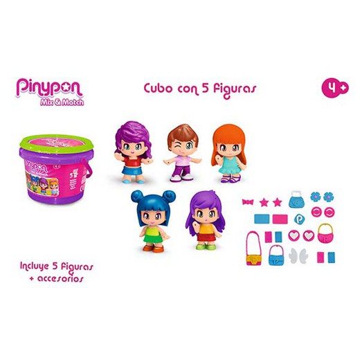 PinyPon - Bucket with 5 Figures