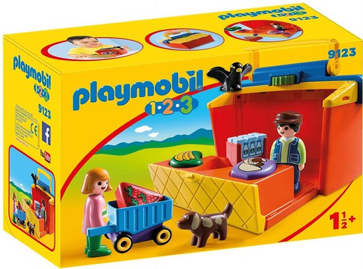 Playmobil 1-2-3 – Maletín Mercado